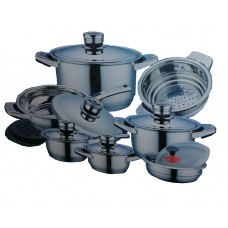 Набір посуду із нержавіючої сталі 16 предметів ZPT International ZL-1624